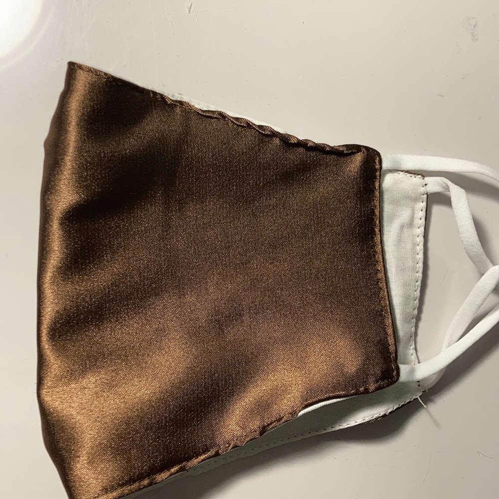 Brown silk face mask